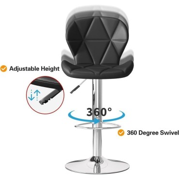 COUNTER HIGH STOOL CHAIR - AOF-AGT3008 - BLACK