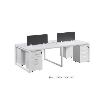 4 Person Workstation with Close Metal Legs - AOF-AGTWM-4	