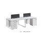 4 Person Workstation with Close Metal Legs - AOF-AGTWM-4	